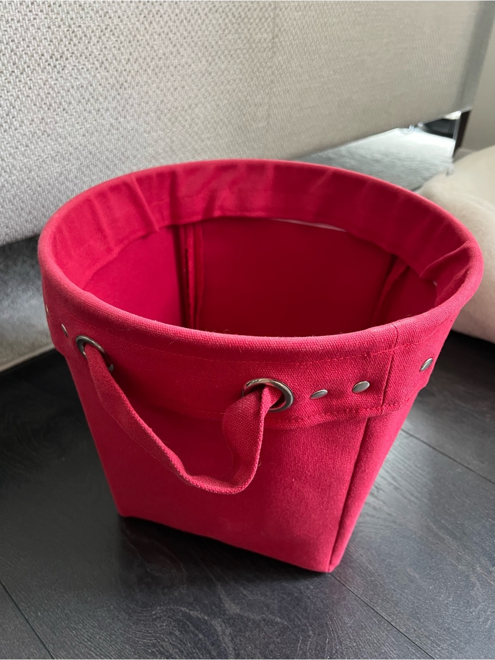 Pottery Barn Kids Red Fabric Storage Bin with Handles
